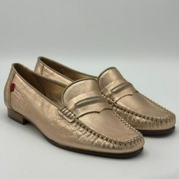 Marc Joseph NY Rose Gold Leather Loafers Flats Swan Street Metallic Size 8 - Picture 7 of 14